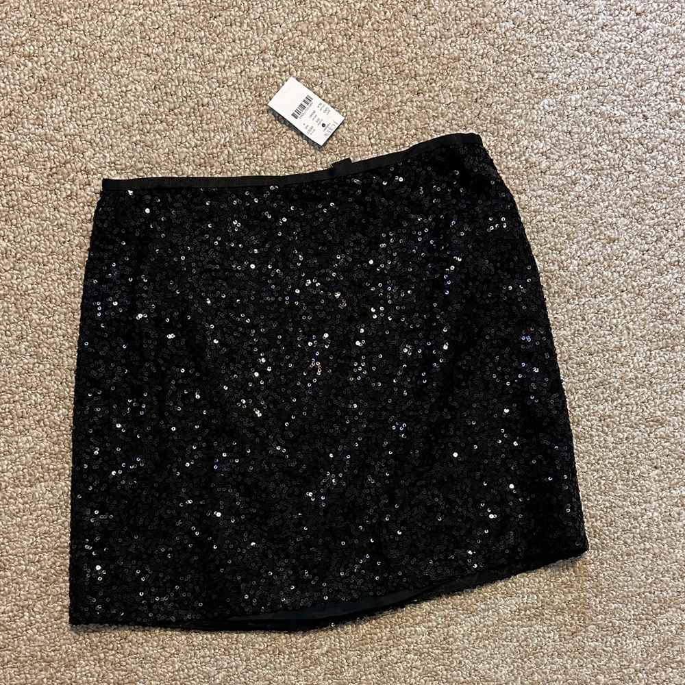 J. Crew Black Sequin Mini Skirt - Picture 1 of 3